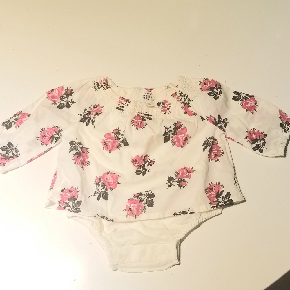 GAP floral off the should onesie